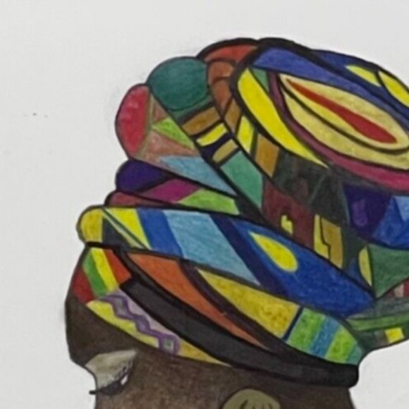 Colorful Sketch of Beautiful Jamaican Woman - Picture 2 of 3